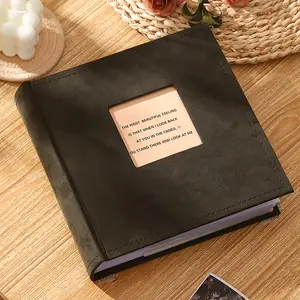 Custom Pu Leather Hardcover Photo Album with Pocket Student Family Wedding Memory Picture Scrapbook