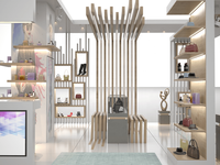 Conception de kiosque d'exposition de chaussures et sacs à main de centre commercial haut de gamme