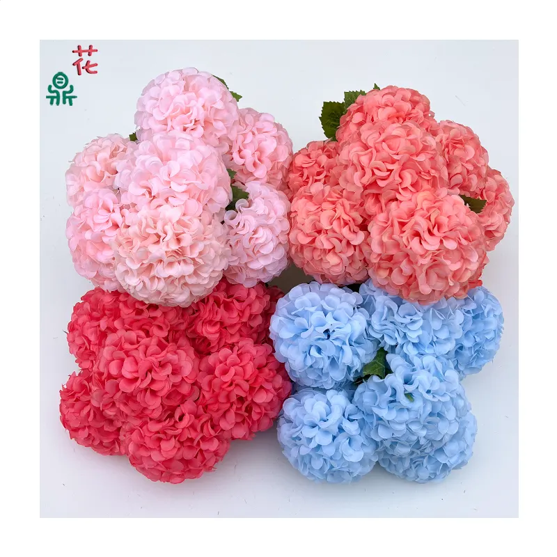 คุณภาพสูง 9 Hibiscus Ball Multi Fortune Ballฉากแต่งงานฐานประดิษฐ์ดอกไม้บ้านที่สวยงาม Chen ดอกไม้ผ้าไหม