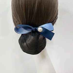 HZM-61251 Barrette à cheveux en filet avec nœud décoratif, couvre-<span class=keywords><strong>chignon</strong></span>, filet à cheveux perlé, barrette française avec filet, accessoires pour cheveux - Product Image 2