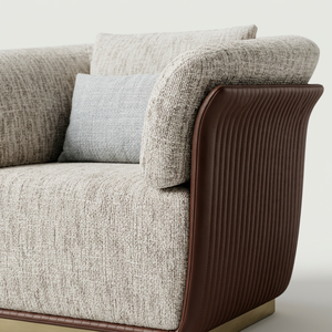 Sofá individual de tela con relleno de esponja cuadrada minimalista JM 970x870x780mm |   Uso en Apartamentos y Villas |   Personalizable por OEM - Product Image 3