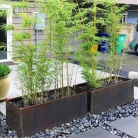 Jardinière rectangulaire rustique en acier inoxydable pour jardin, patio extérieur, balcon, grand bac à fleurs en métal, style Art Déco