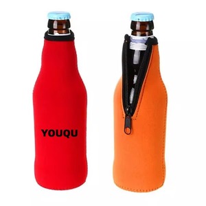 Manchon isotherme pour bière personnalisé avec logo, avec fermeture éclair, en néoprène, pour garder la bière chaude ou froide, coozies pour canettes - Product Image 1