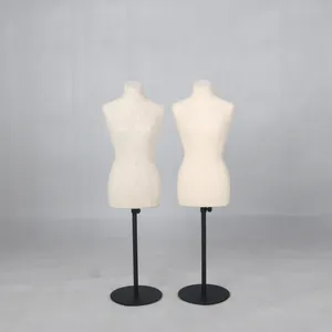 cheap cotton wrapped mini half bust form for jewelry holder made by foam PU and fiberglass small size mannequin