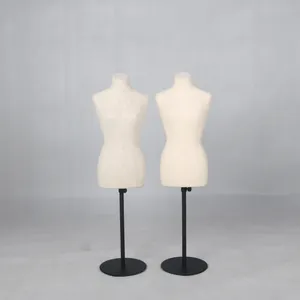 A buon mercato di cotone avvolto mini mezzo busto forma per monili holder fatto da gomma piuma DELL'UNITÀ di elaborazione e fibra di vetro di piccole dimensioni mannequin