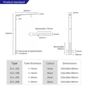 WEEKAQUA DJ-L-20S L 스탠드 II 수족관 조명 걸이 키트 알루미늄 합금 어항 램프 브래킷 - Product Image 5