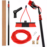 Sistema de Limpieza de Ventanas Telescópico Profesional con Cepillo, 100% Fibra de Carbono, para Lavado de Paneles Solares