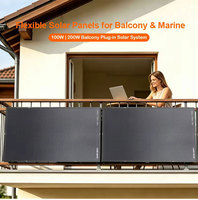 Panneau solaire flexible noir intégral 210W, cellule solaire HPBC à film mince, haute efficacité 24,8%, hors réseau, pour balcon, toit, usage domestique