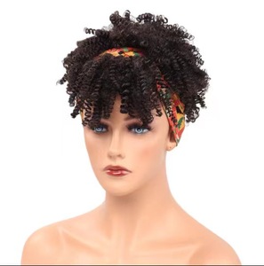 Perruque synthétique courte bouclée de 4 pouces avec bandeau et <span class=keywords><strong>frange</strong></span>, poids de 170 g, pour femmes africaines, prix bas, nouvelle perruque - Product Image 6