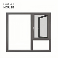Fenêtres à battants en alliage d'aluminium au design moderne, insonorisées, isolées, double vitrage pour maison et bureau