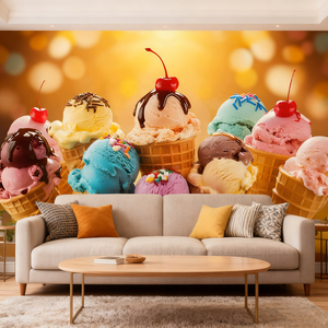 Moderno Mural <span class=keywords><strong>de</strong></span> Pared 3D con <span class=keywords><strong>Diseño</strong></span> <span class=keywords><strong>de</strong></span> Helados, Mural Fotográfico <span class=keywords><strong>de</strong></span> Helados Coloridos <span class=keywords><strong>de</strong></span> Verano - Product Image 2