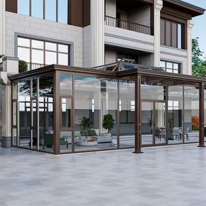 Terrazas Acristaladas y Invernaderos, Gazebo Exterior Impermeable, Invernadero de Aluminio para las 4 Estaciones, Terraza Acristalada para Solárium - Product Image 6