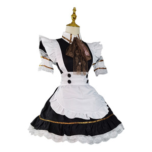 Japanese Maid Costume Black White Lolita Dress Plus Size Cosplay Anime Role Play Outfit Polyester Fiber Winter 2023 - Product Image 5