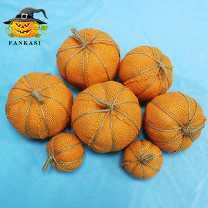 Mini citrouilles en tissu FANKASI, décorations d'Halloween orange, utilisation intérieure et extérieure - Product Image 5