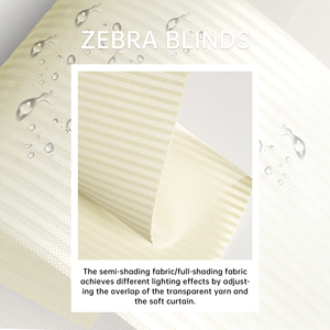 SAMADHI Zebra Blinds Cordless Shades Plain Waterproof UV Protection Custom French <b>Window</b> Modern Design - Product Image 2