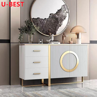 U-best Meubles de Rangement de Luxe Designer, Buffets, Armoires Latérales en Bois Massif, Meuble de Rangement, Commode, Tiroirs pour Chambre à Coucher