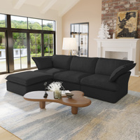 ATUNUS en stock usine chinoise Foshan moderne tissu doux noir 3 4 5 6 7 places famille modulaire sectionnel canapé canapé ensemble