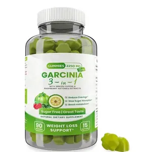 Chất lượng cao Nhãn hiệu riêng tự nhiên chế độ ăn uống bổ sung Garcinia 3 trong 1 giảm cân Vegan Garcinia Cambogia Gummies