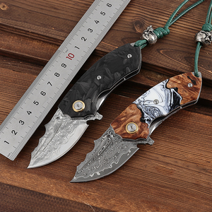 Couteau pliant fait main en acier damas couteau <span class=keywords><strong>de</strong></span> poche <span class=keywords><strong>de</strong></span> survie sur mesure pour Camping chasse et sculpture intérieur extérieur cadeau - Product Image 2