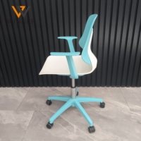 Chaise de conférence de formation de bureau moderne en plastique de fabrication chinoise, couleur sélectionnable, chaise de direction à roulettes mobile