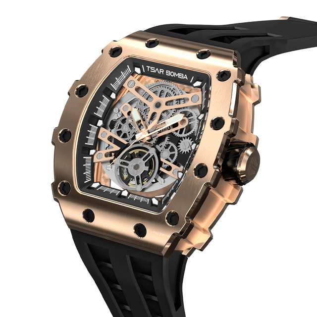 2022 Luxury Brand Mechanical Watch for Men Waterproof Wrist Clock Tonneau Case Analog Dial Display Miyota Movement Rejol Hombre