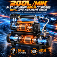 Compresseur d'air 12V robuste avec affichage numérique, arrêt automatique, 500W, 150PSI, 200L/min, gonfleur de pneus avec bidon de gaz de 6L pour voiture SUV