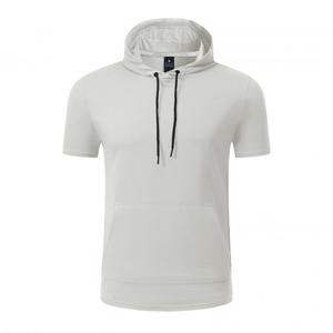 Round Neck Bottom Convennt Pockets Custom Logo Casual 100% Polyester Short Sleeve Plain Tshirt - Product Image 5