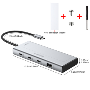 RSHTECH ad alta velocità 10Gbps <span class=keywords><strong>USB</strong></span> 3.2 Gen 2 PD100W M.2 NGFF <span class=keywords><strong>NVMe</strong></span> <span class=keywords><strong>SSD</strong></span> custodia adattatore <span class=keywords><strong>SSD</strong></span> Dock <span class=keywords><strong>SSD</strong></span> <span class=keywords><strong>Hub</strong></span> <span class=keywords><strong>USB</strong></span> <span class=keywords><strong>C</strong></span> Docking - Product Image 2