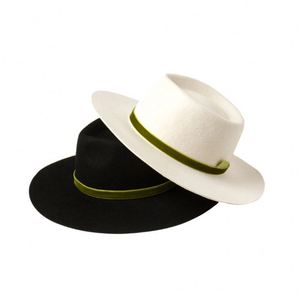 Chapeau Fedora Unisexe en Laine X1260 avec Décoration en Velours et Tissu Laineux Délicat – Chapeau Jazz Décontracté en Feutre Tendance - Product Image 4