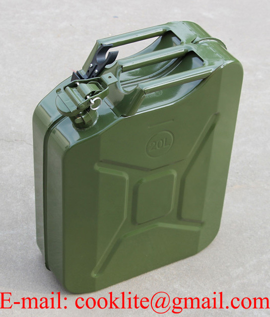 10L Green Steel Jerry Can - 2 1/2 Gallon NATO Metal Tank for