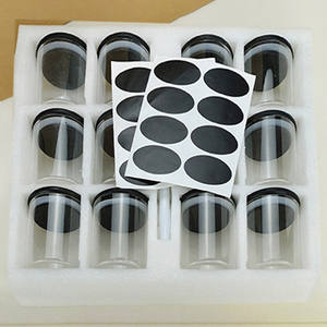 Offre Spéciale pot en verre à haute teneur en borosilicate pot de stockage en verre pour la maison et la cuisine pot à épices en verre avec couvercle en bambou noir ensemble - Product Image 2