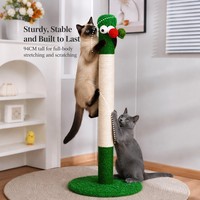 Rascador para Gatos de Dibujos Animados, Alto |   Poste de Escalada Antideslizante de Sisal Completo con Base de Felpa y Personaje de Peluche |   Venta al por Mayor que Ahorra Espacio