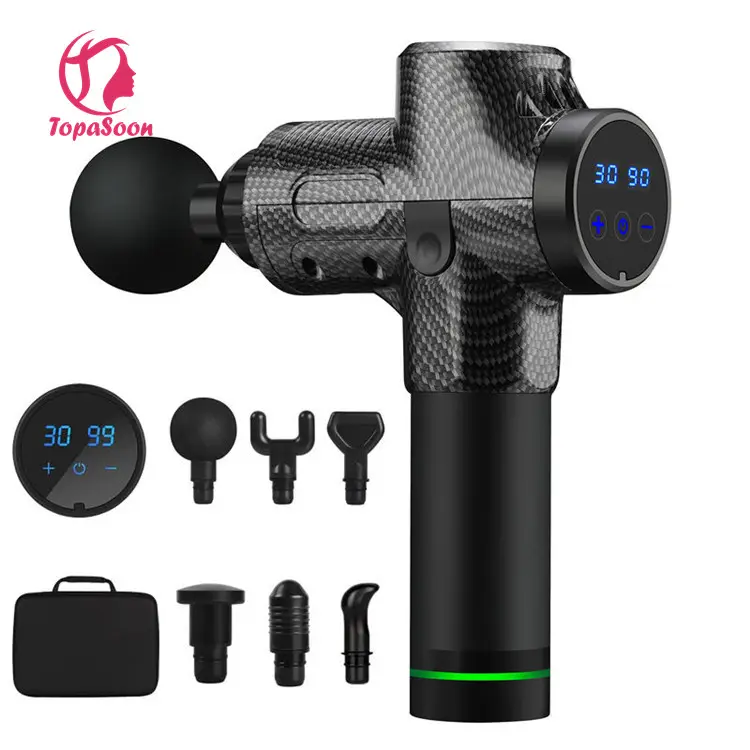 Pistolet de Massage musculaire professionnel puissant Lcd à impulsion électrique pour le corps, Massage des tissus profonds du fascia, vente en gros