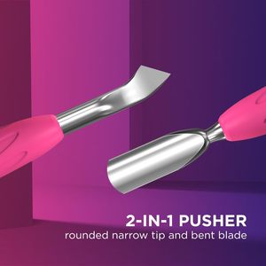 Removedor de Piel Muerta para Manicura, Herramienta de Doble Punta para Arte de Uñas, Limpiador de Cutículas, Espátulas con Mango de Plástico Plateado, 12 cm de Largo - Product Image 6