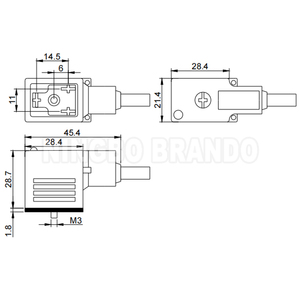 Connecteur de bobine de vanne solénoïde moulé étanche IP67 2P+E DIN43650B avec voyant lumineux LED <span class=keywords><strong>DIN</strong></span> 43650 Forme B <span class=keywords><strong>DIN</strong></span> 43650B - Product Image 3