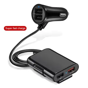 באיכות גבוהה אוניברסלי סופר מהיר מטען 4 ב 1 QC 3.0 USB מטען לרכב עבור iphone וסמסונג טלפונים ניידים אביזרי רכב