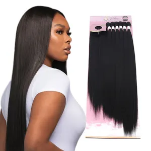 Julianna High Quality With Bundles Cheap Synthetic Kinky Black Supplier Extensions Wholesale Bone Straight Packet Hair