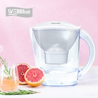 Pichet Purificateur d'Eau Manuel Domestique en Plastique, Alcalin, avec Système de Filtration à 6 Étages au Charbon Actif et Ioniseur