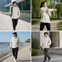 Veste technique robuste bleue pour homme, col montant, fermeture éclair, coupe ajustée, vêtement d'extérieur performant pour l'entraînement et la randonnée, OEM