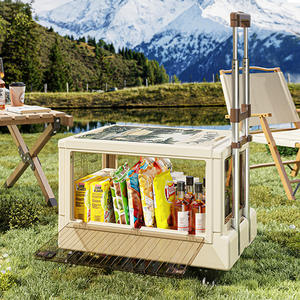 عربة وجبات خفيفة قابلة للطي متعددة الأبواب بسعة كبيرة من البلاستيك بتصميم حديث لغرفة المعيشة - Product Image 3