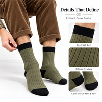 Chaussettes décontractées en coton pour femmes, style rétro, à bout contrastant et talon, respirantes, tricotées à rayures verticales, vente en gros
