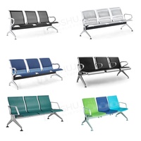 Chaises d'attente modernes pour hôpital, 3-4 places, en métal et PU, pour aéroport, réception, banque, gare et salle d'attente de parc
