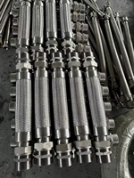Tuyau flexible tressé en fil métallique poli en acier inoxydable et acier au carbone, à haute pression, à bride droite, avec raccord de tuyauterie NPT