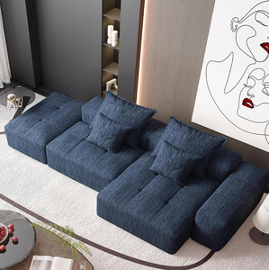 Drop Shipping Low Price Square 3 Seater Chenille Fabric Sponge Filled <b>Sofa</b> <b>Bed</b> Set for Home Living Room Apartment Villa & Hotel - Product Image 1