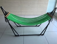 Hamac de camping double avec support portable, hamac pour 1 personne, robuste avec support en acier peu encombrant