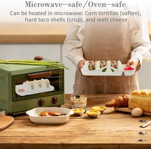 Supporto <span class=keywords><strong>per</strong></span> Tacos in Silicone con 4 Divisori e Scomparti <span class=keywords><strong>per</strong></span> Salse, <span class=keywords><strong>per</strong></span> Casa, Cucina e <span class=keywords><strong>Ristorante</strong></span> - Product Image 4