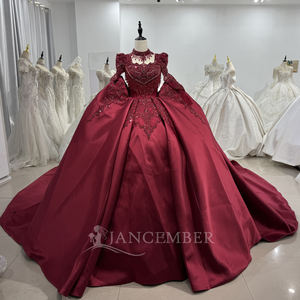 Vestidos de Novia Modernos, Vestido de Novia Estilo Princesa, Escote Corazón, Cola de Capilla, Largo hasta el Suelo, Espalda Descubierta, Color Caramelo, Hecho a Mano - Product Image 2