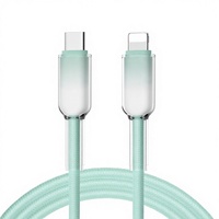 Câble de charge rapide Type-C vers Type-C PD 27W 3A avec conducteur en cuivre pur et matériau en nylon pour iOS iPhone 11-15