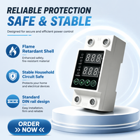 Protecteur de surtension et de sous-tension monophasé 40A à double affichage, dispositif de protection réglable à récupération automatique 230V 40A