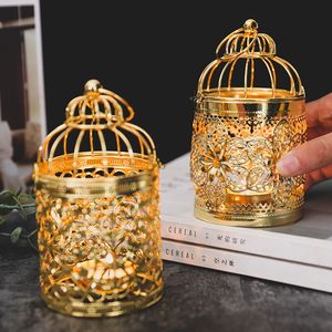 Ev dekorasyon Hollow tutucu Tealight şamdan asma fener kuş kafesi eski noel/peri düğün/parti dekorasyon - Product Image 1